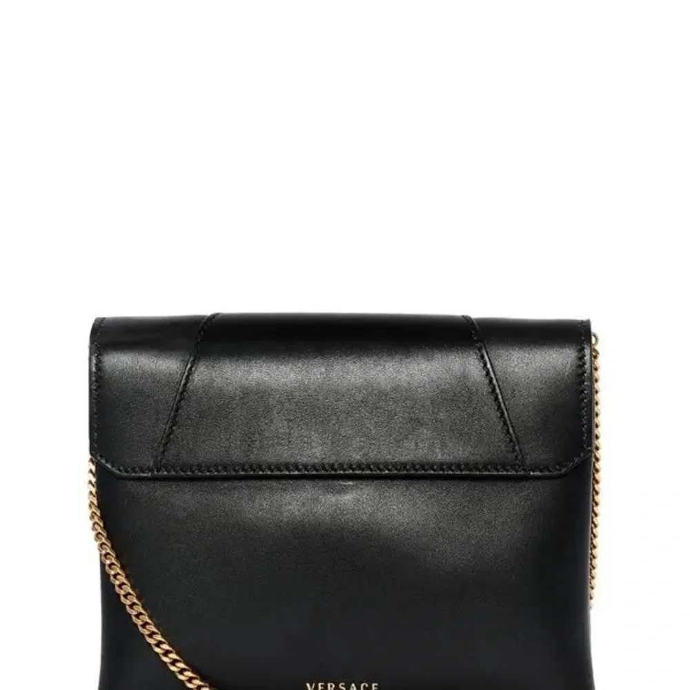 Sold ❌Versace Black and Gold Crossbody Bag with V-Shaped Clasp - Picture 4 of 10